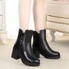 2025New Winter Women's Boots Luxury Casual Leather Boot High Heel Ankle Boots for Women Plush Warm Snow Boot Botas Mujer