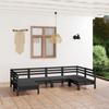 Day and Night - Day and Night Garden Furniture Set 6 Pieces Solid Black Pine Wood