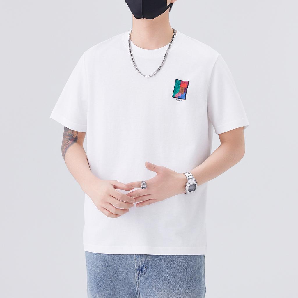 New American Casual Printed Short-sleeved Retro Loose T-shirt for Men's Summer Couple Top T-shirt