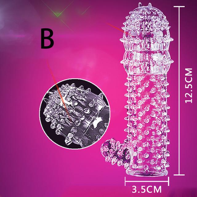 Penis Sleeve Reusable Condoms Sex Toys for Men Delay Ejaculation G Spot Stimulation Safer Contraception Cock Ring Extender