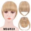 Fringe Bangs Synthetic Hair Extensions Clip In Bangs 6 Inch Short Straight Hairpiece Front Neat Bang Two Side Blonde