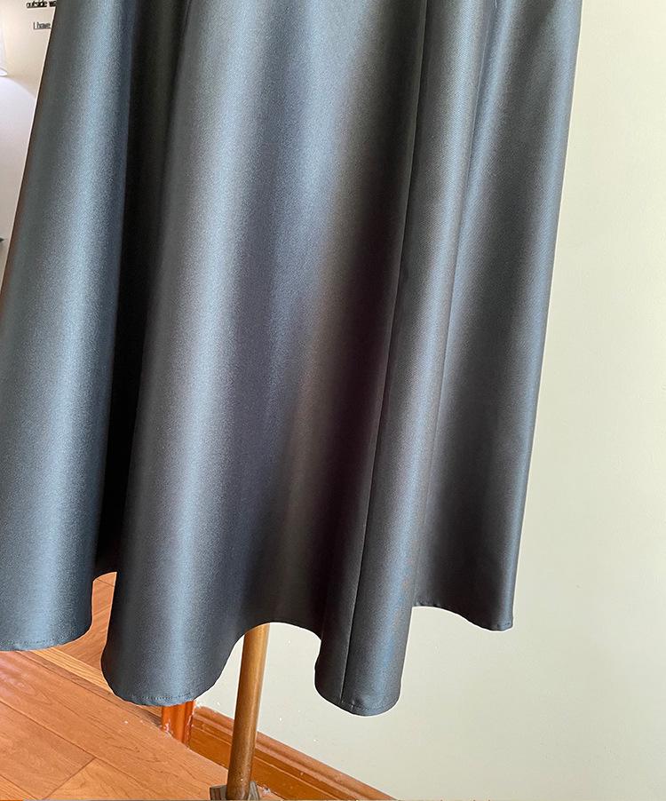 Available: Elegant High-Waisted Puffy Midi Skirt with Belt - Women's Spring/Summer Dress