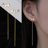 Trend Long Wire Tassel Thread Chain Climb Star Heart Pendants Dangle Drop Earrings Straight Hanging Earrings