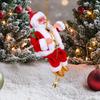 Santa Claus Musical Climbing Rope Electric Climbing Santa with Music Christmas Hanging Climbing Santa On Rope for Tree Fireplace Home Decor