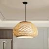 Chinese Style Bamboo Pendant Lights Hand-woven Ceiling Hanging Lamps Vintage Decor Dining Room Restaurant Light Kitchen Fixtures