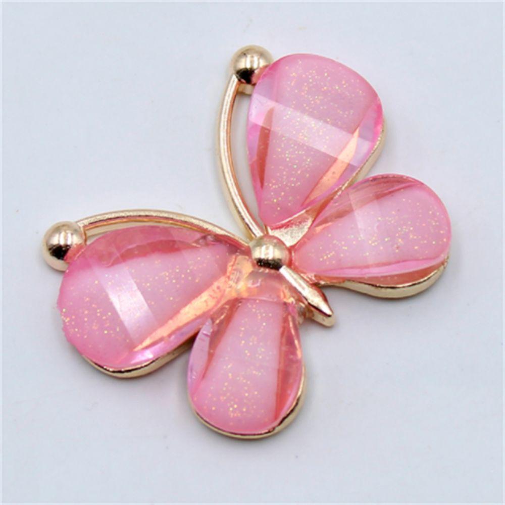 10Pcs/Set  Cute Colorful Butterfly Costume Decoration Alloy Stained Glass Buckle DIY Jewelry Accessories Wedding Card DIY Decor