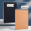 Cowhide Flip-up Spiral Notebook - A5/A6 Grid, Square for College Students