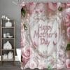 Happy Mother's Day Rose Floral Pearl Shower Curtain, Bathroom Decorative Shower Curtain, Waterproof Shower Curtain with Hooks