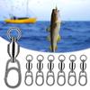 Tools Jig Rolling Swivel 8-shape Ring Hooked Snap Fishhook Swivel Lure Connector Oval Split Rings