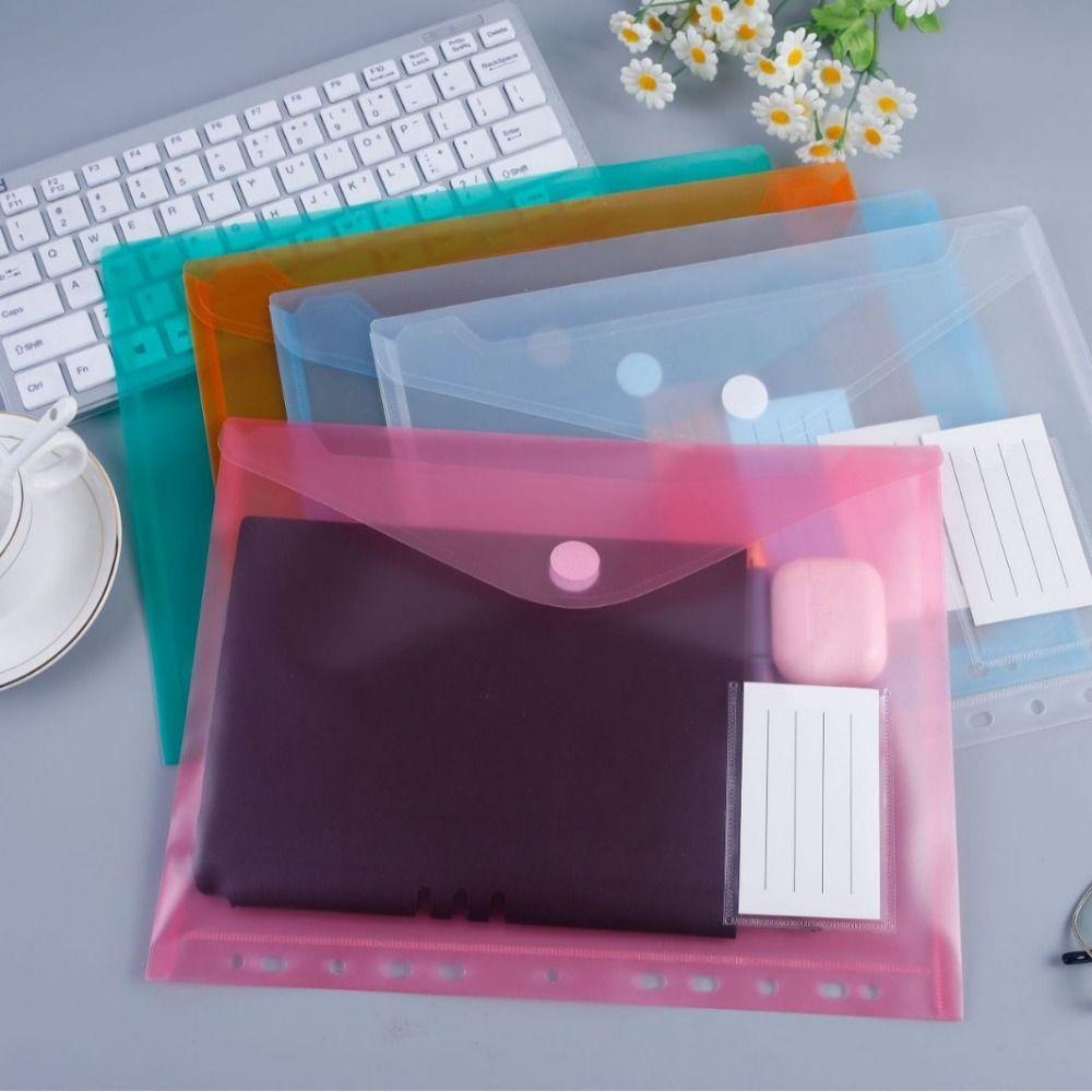 With Hole Document Files Colorful Document Holder Durable Folder Envelope Bag  School Office