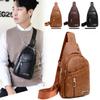 1PC Chest Small Backpack, Fashionable Sports Pu Crossbody Shoulder Bag, Earphone Hole, Large Capacity Men's Breast Bag.