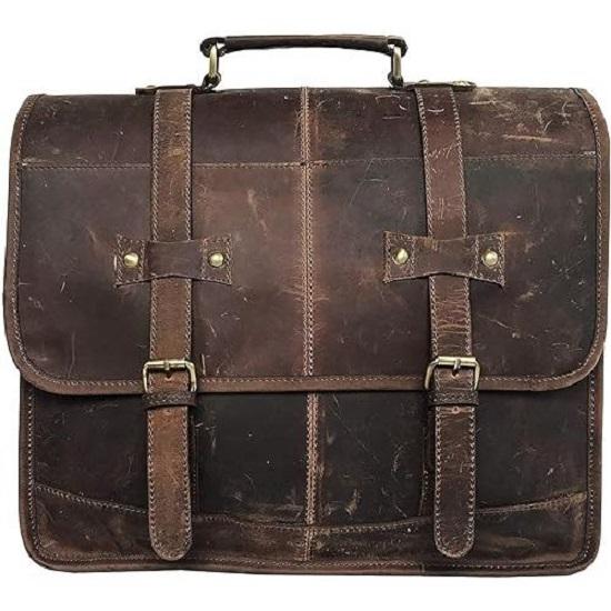 Vintage Handmade Leather Messenger Bag for Laptop Briefcase Best Computer Satchel Distressed Bag
