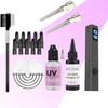 Fast-Curing UV Hair Kit: UV Lamp + 30g Glue & Remover,Invisible Damage-Free Extensions,Complete Salon & Home Tool Set
