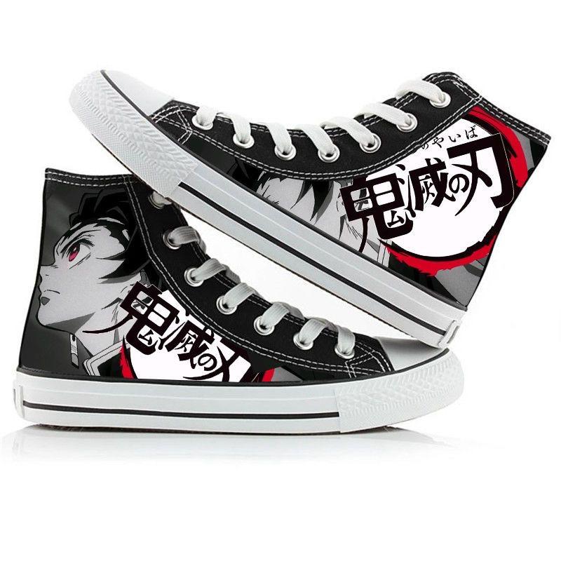 2024 Demon Slayer Print Canvas Shoes Fashion Anime Student Men Women Unisex Casual Shoe Lovers Couples Shoes