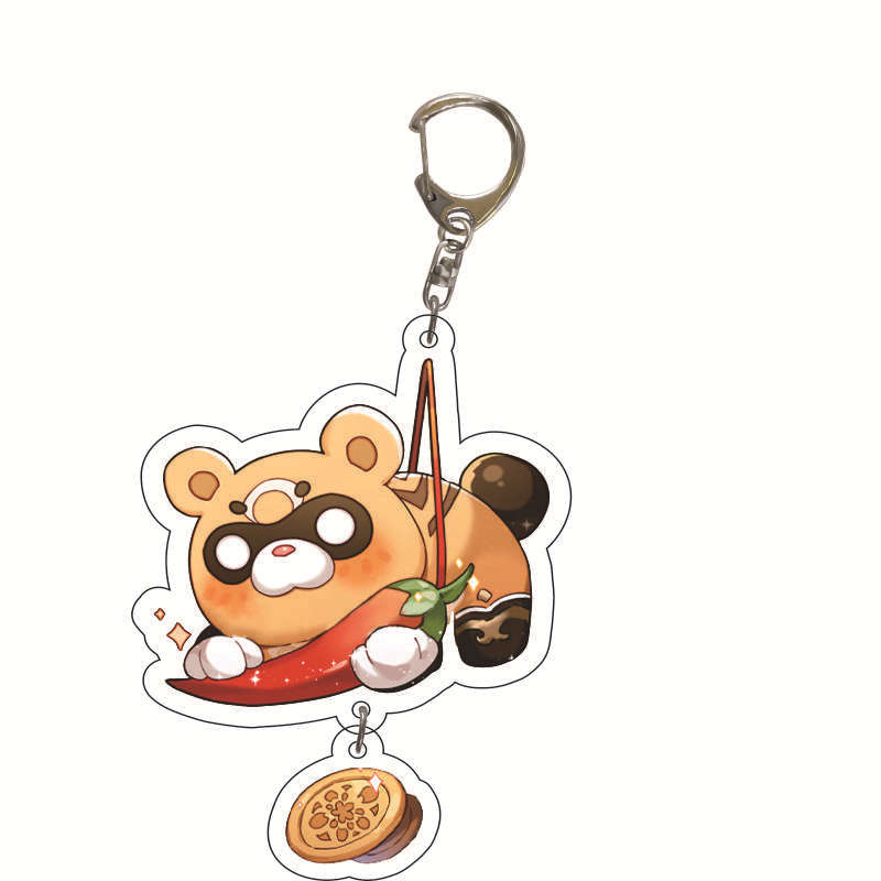 Cute Genshin Impact Acrylic Keychain Yoimiya Kazuha Kamisato Ayaka Rosaria Figures Pendant Keyring Ornament