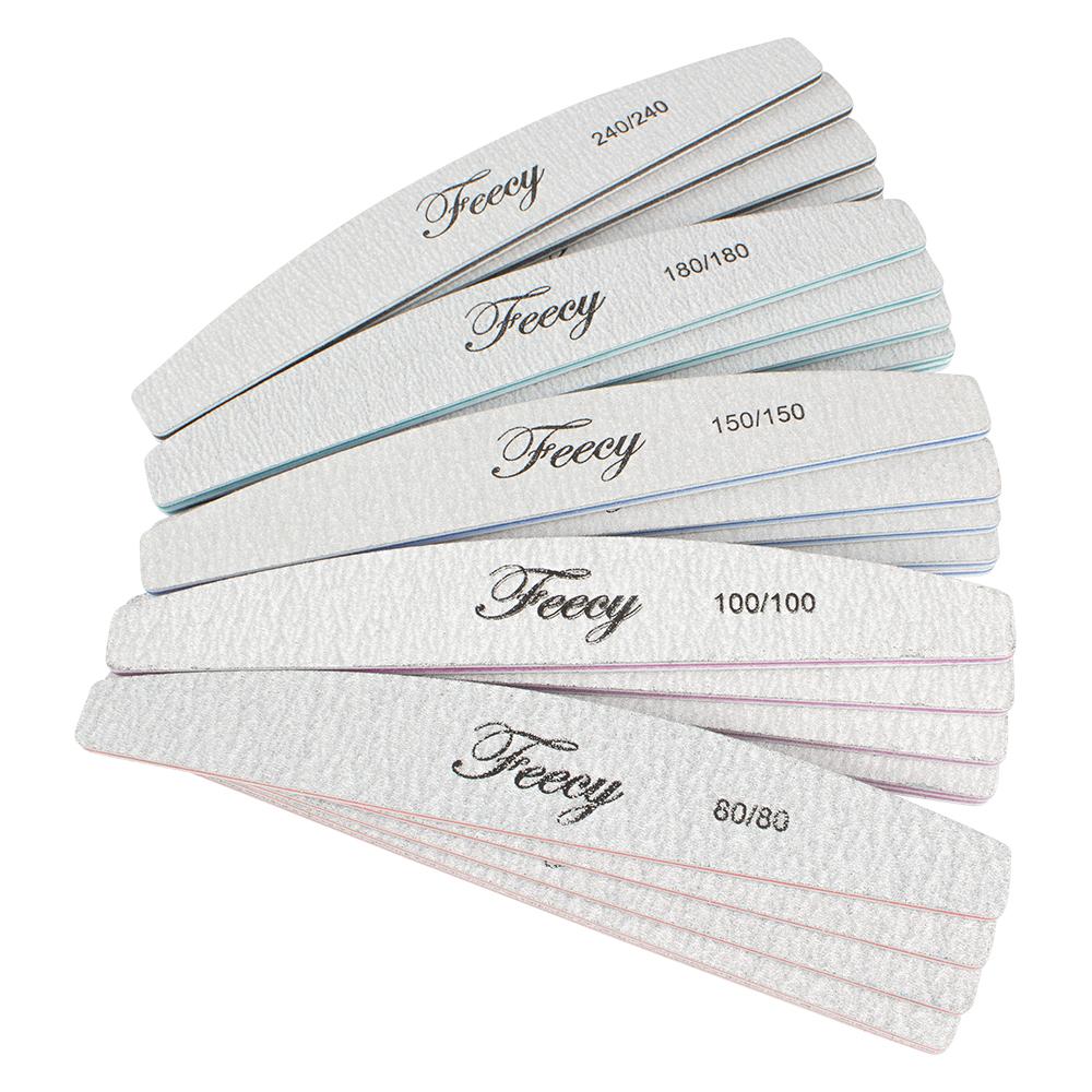 Nail Files Buffer Emery Board Sandpaper 80/100/150/180/240 Grit for Manicure Strong Thick Sanding Half Moon Lime Nail File Tools