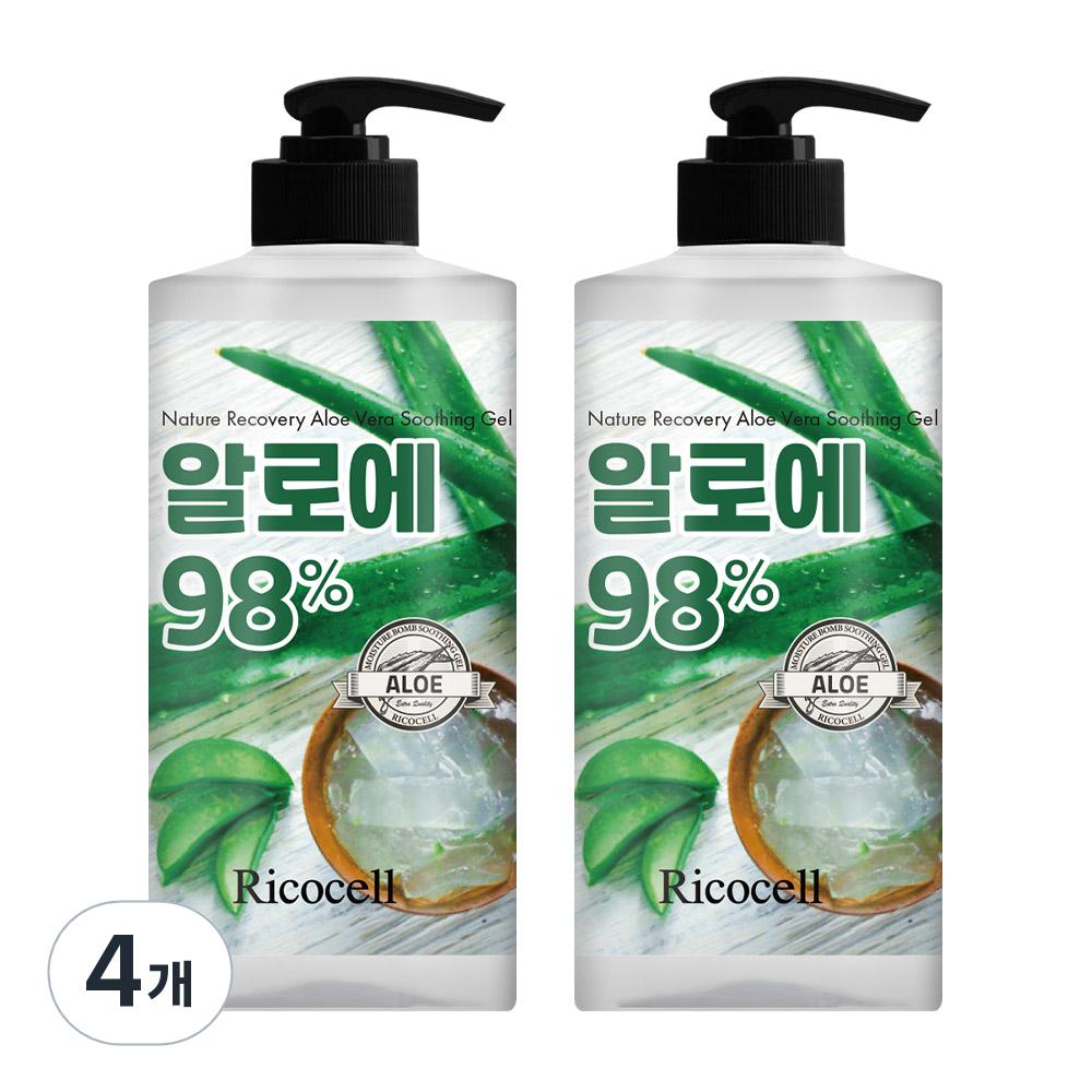 Ricocell Aloe Soothing Gel Large Capacity, 1000ml, 4 Units