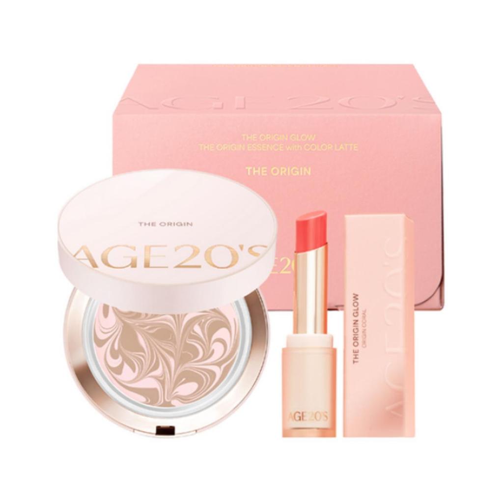 Age 20's Diorigin Essence Pact Special Package + Lip Balm No.21 Pink Latte Set
