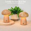 Wooden Creative Mushroom Night Light Stepless Dimming Bedside Table Lamp 3 Color Rechargeable Sleeping Nightlights For Room