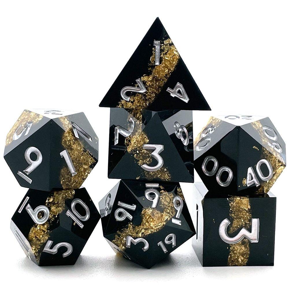7Pcs/Set Creative Resin For D&d DND Polyhedral Dices Dice Set Table Games Accessory