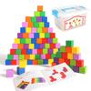 Rainbow Cubes Montessori Math Games Geometric Blocks Color Shape Sorting Stacking Activity Thinking Learning Toys Teaching Aids