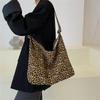 Leopard Printed Shopping Bags for Women'S One Shoulder Bags Korean Fashion Versatile Casual Canvas Tote Bags New