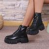 Fashionable New Comfortable And Wear-Resistant Thick Soled Women'S Boots Sexy Round Toe Zipper Casual Short Boots For Winter