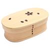 Magewappa Oval Bento Box Cherry Blossom Plain Wood Lacquerware Cedar Moisturizing Natural Wooden Side Dishes Natural Wood Women Men