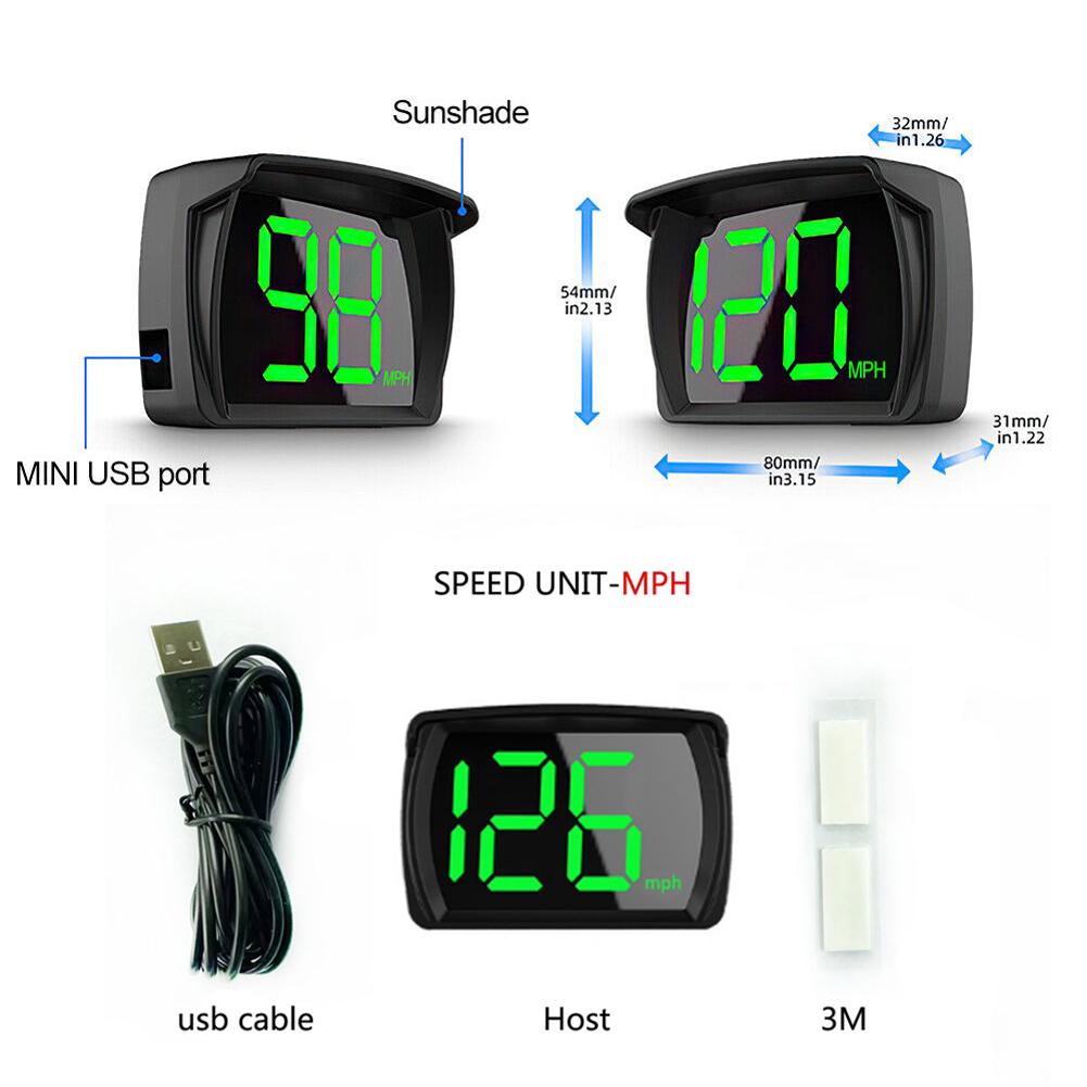 Digital GPS Speedometer Overspeed Alarm Car Head Up Display Speed RPM MPH HUD GPS Speedometer Projector with Odometer LCD