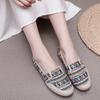2025 Spring Flat Shoes Ethnic Canvas Casual Womens Shoes Comfortable Non-slip Fisherman Shoes Untied Oxbow Single Sneakers
