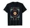 Custom Vintage 1984 Vinyl Turntable Retro DJ Birthday T-shirt