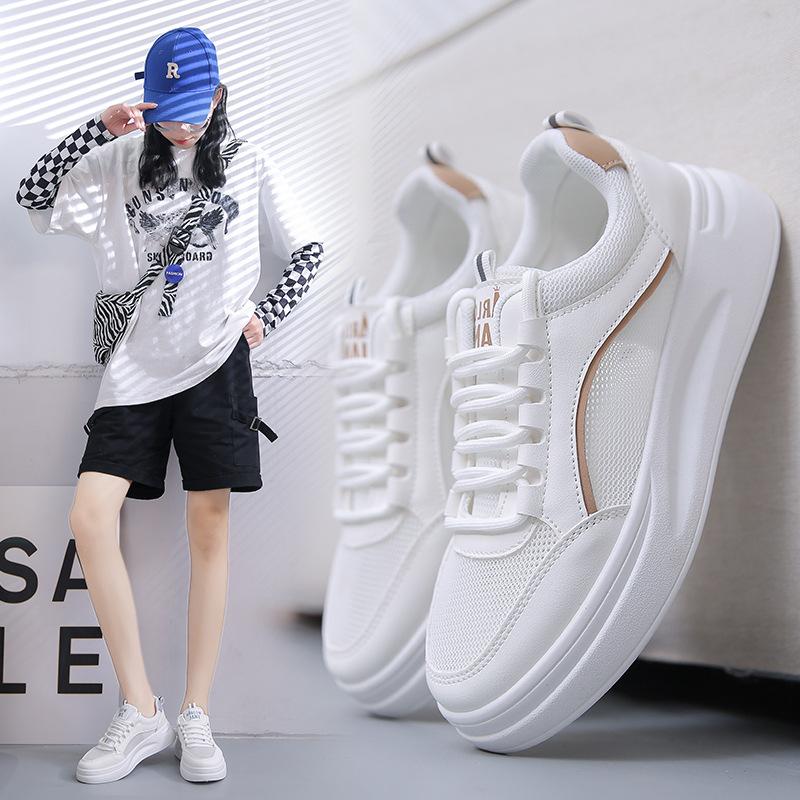 Little White Shoes Women'S New Summer Vibe Style Shoes Platform Soles Women'S Shoes Versatile Trendy Shoes Breathable Cool Mesh Board Shoes