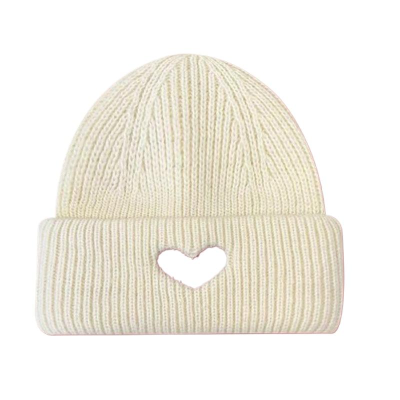 Простая зимняя шерстяная шапка Love, японская милая вязаная шапка для детей, свободная и универсальная, с изображением маленького лица