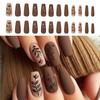 24pcs Press On Nail French Style Stick On Nail Matte False Nail Artificial Nail Manicure Nail Decoration for Women
