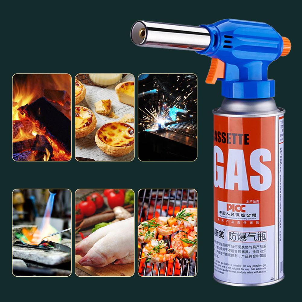 1300-Degree Portable Gas Flame Torch Flamethrower Kitchen Barbecue Flame Ignition Blowtorch for Cooking Welding Equipment