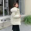 Down Cotton-padded Clothes Women's Medium and Long 2025 New Big Fur Collar Korean Version Loose and Thin Fashion Thickened Cotton-padded Clothes