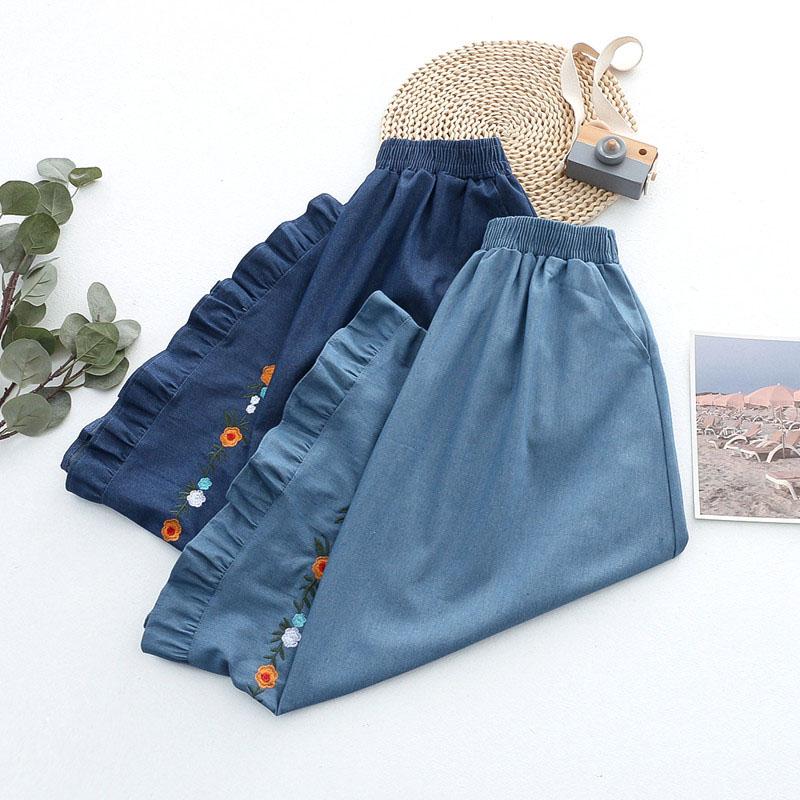 Half Skirt Women Cotton Summer Casual Versatile Elastic Women's Skirt Loose Comfortable Large Size Pleated Skirt