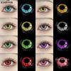 Brand New Colored Contact Lenses Halloween Role-playing Blue Glasses Red Pupil Pink Beauty Lenses Anime Cosplay Colored Makeup Lenses 1 Pair