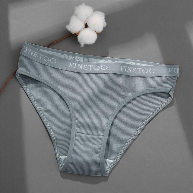 FINETOO 1PC Women's Cotton Panties S-XL Low-Rise Waffle Underwear Sexy Letter Briefs Ladies Comfortable Panties Female Lingerie