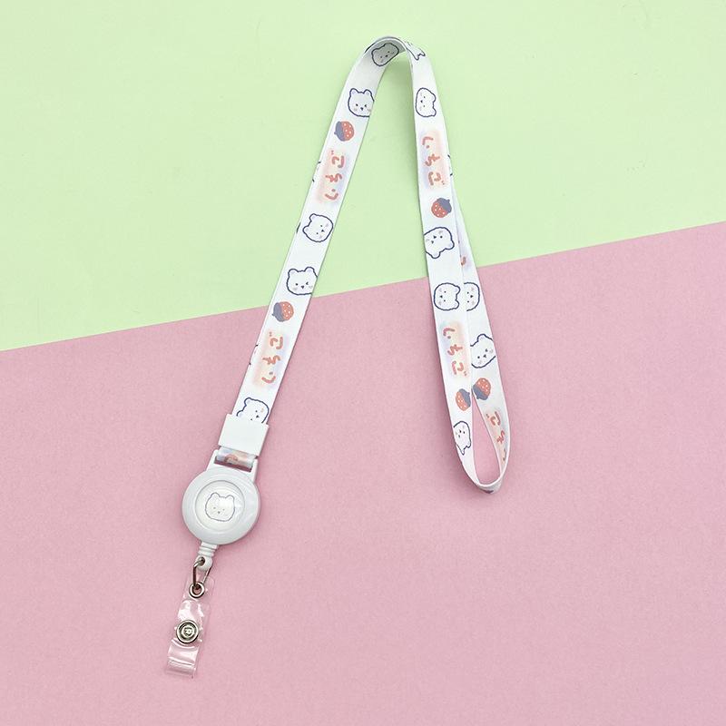 Cute Cartoon Retractable Badge Reels Lovely Animal Floral Fruit ID Card Lanyards Badge Holder Office Accessories School Supplies