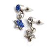 Les Trésors De Lily [K0268] - Pair of Blue and White 'Star' Earring Piercings