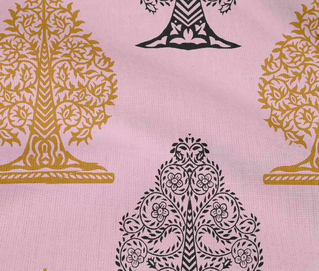 oneOone Cotton Flex Blush Pink Fabric Floral & Flying Swan Block Craft Projects Decor Fabric Printed By The Yard 40 Inch