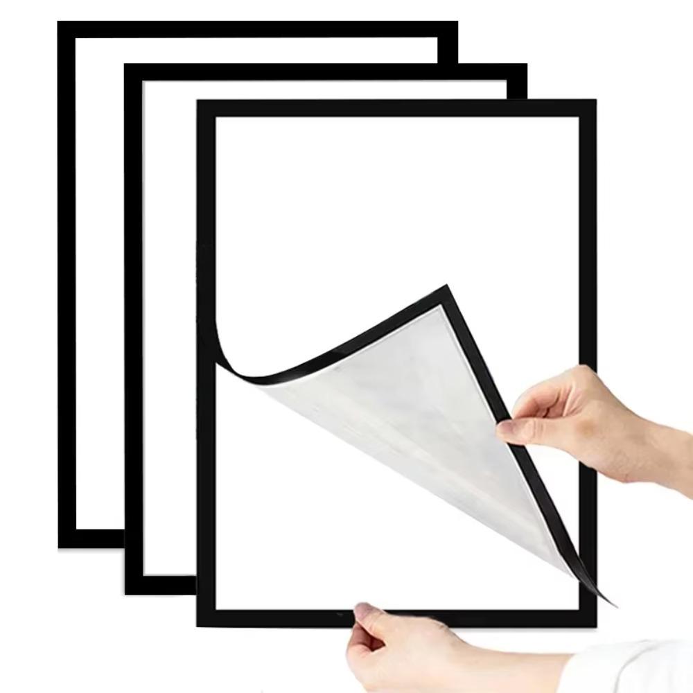 3PCS Wall Mount Self-Adhesive Photo Frame Square Poster Photo Frame Award Frame  Door