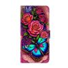 Rainbow Butterfly and Flower Pattern PU Leather Book Case for iPhone Samsung Huawei Honor Google Redmi Xiaomi LG Motorola Sony Nokia Oneplus Oppo