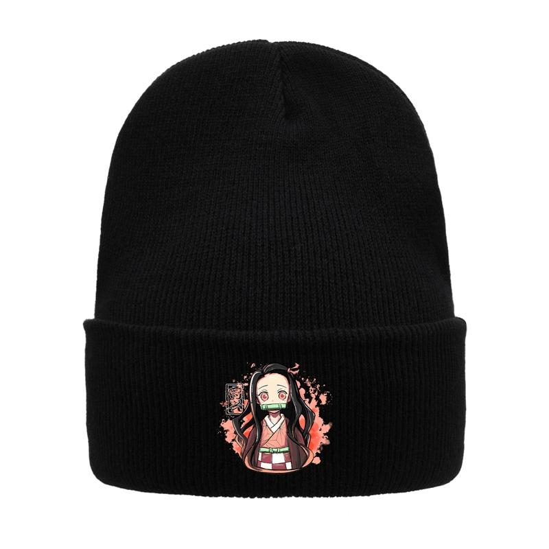 Knit Hat Demon Slayer Kimetsu No Yaiba Anime Winter Warm Beanie Caps Gonpachiro Kamanoko Unisex Women Casual Bonnet