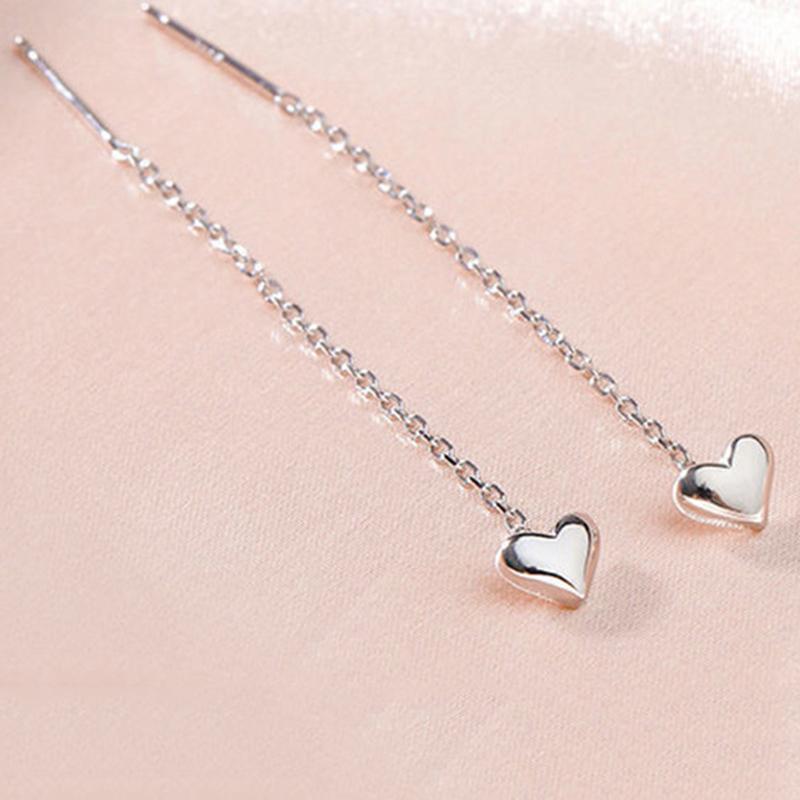 1Pair Tassel Heart Beads Pendants Drop Earrings For Women Hanging Ear Jewelry