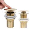 Push-button Drain - vidaXL - Gold - 6.4x6.4x9.1 Cm - Zinc and Brass - Easy To Clean
