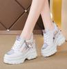 New Summer Women Sneakers Mesh High Platform Trainers White Shoes 9CM Heels Wedges Sandals Breathable Woman Casual Outdoor Shoe