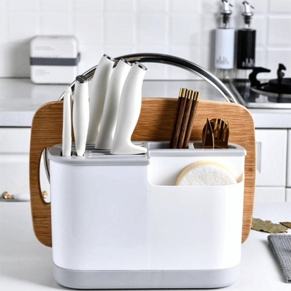 Компактный многофункциональный держатель для кухонных приборов большой вместимости со встроенным органайзером-сушилкой. Кухонная утварь