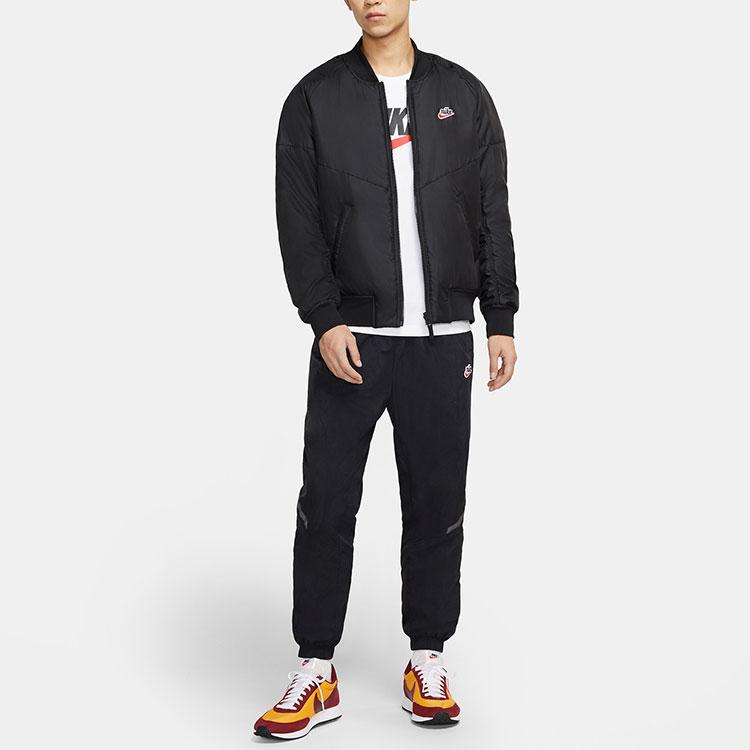 Nike Sportswear Heritage Essentials Solid Logo Print Reversible Cotton Jacket Men Jacket Black CZ9999-011
